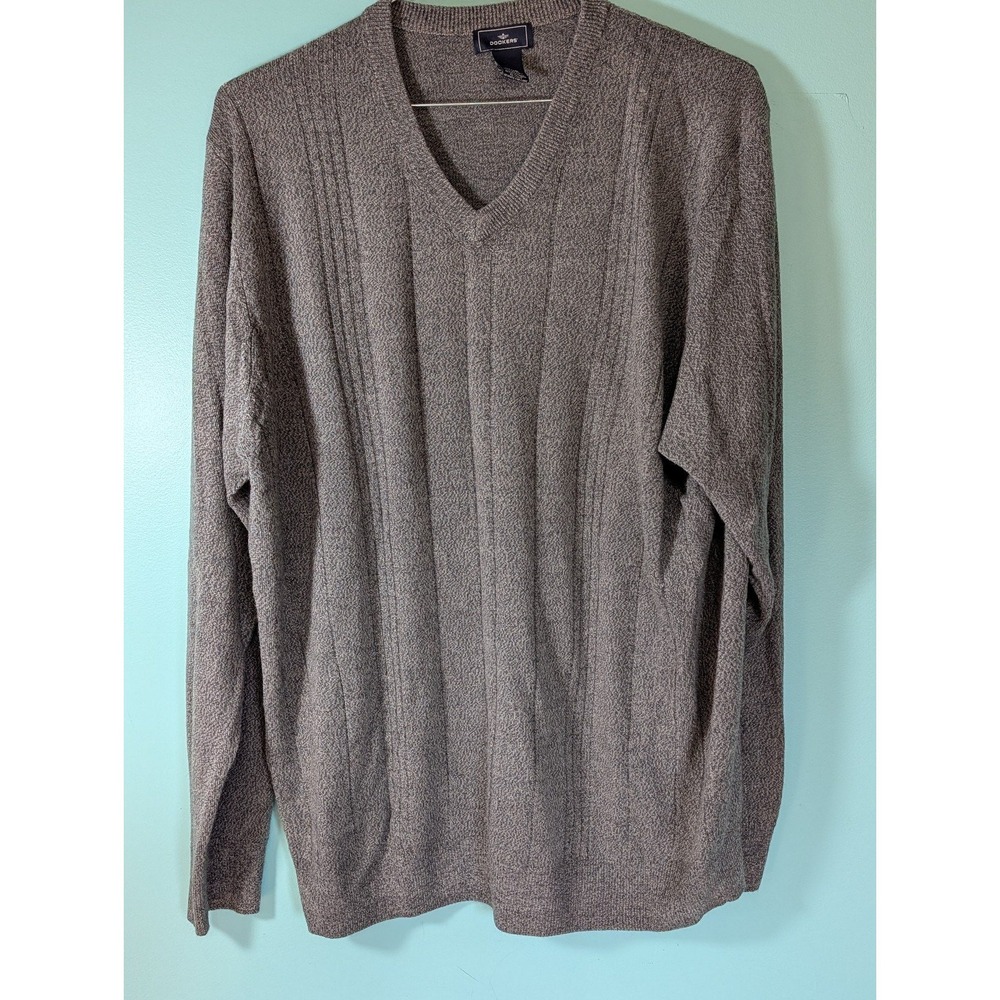 Dockers Men's Gray Sweater Size XLT 100 % Acrylic